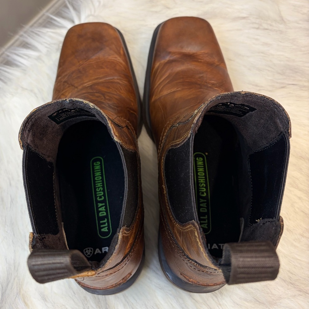Ariat Midtown Rambler Square Toe Chelsea Boots Mens Size 11 EE Brown Leather - Picture 3 of 12